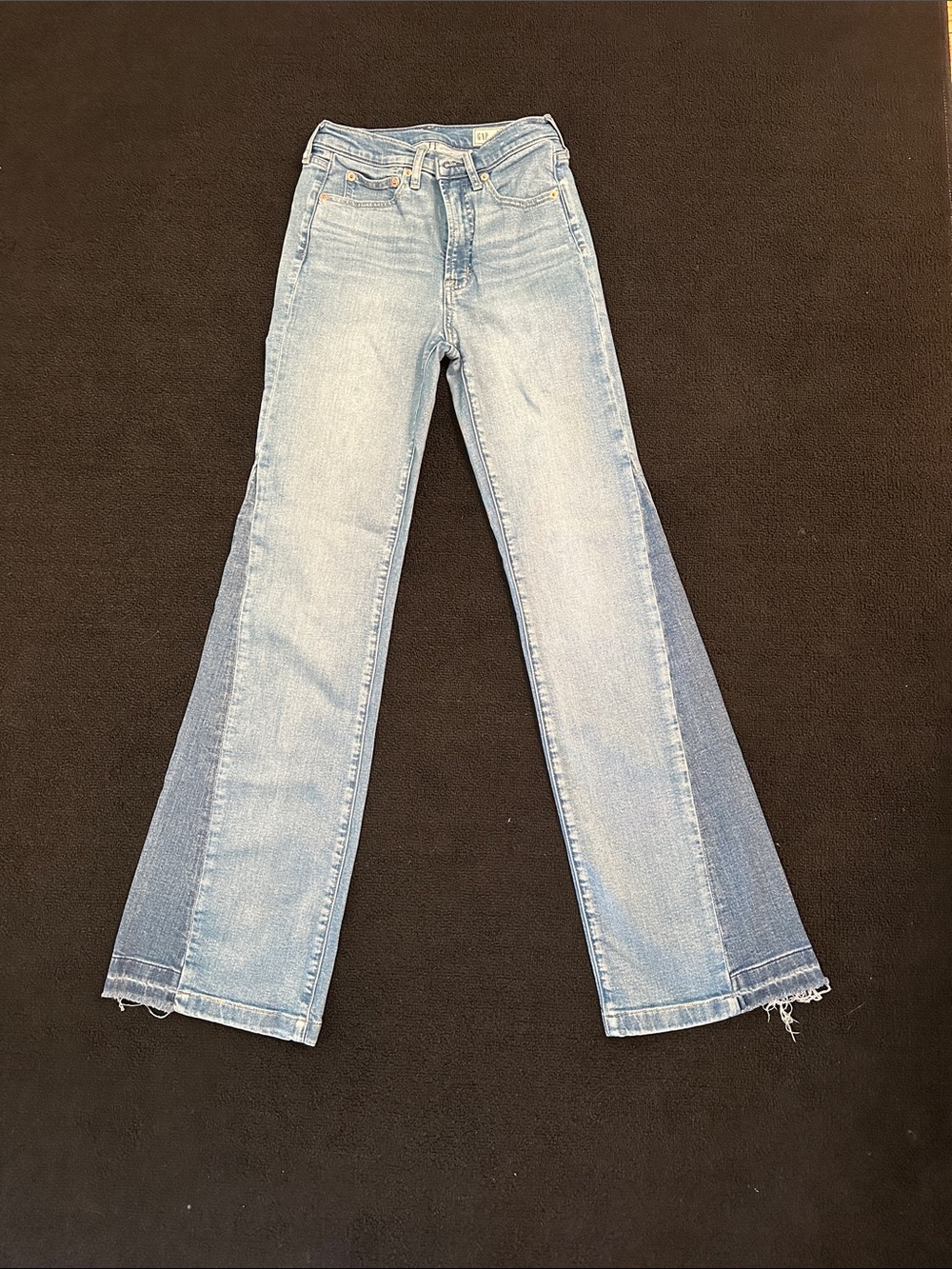 Gap 70’s flare high rise Light Wash Two-Tone Flare Jeans - Women